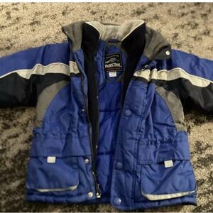 Pacific Trail Boys Blue & black  Hooded Zip Up Winter Ski Jacket Sz 3T